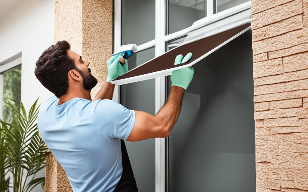 Experto realizando mantención de ventanas termopanel