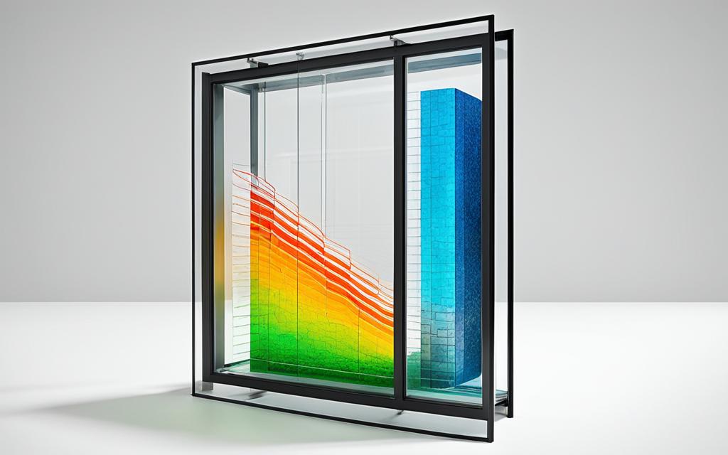 Gráfico de representación de funcionamiento de la tecnología termopanel