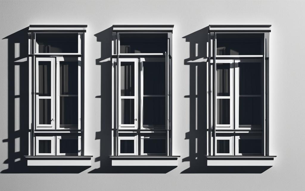 Imagen blanco y negro de 3 ventans de Termopanel